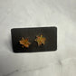 Iridescent Orange Leaf Stud Earring