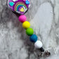 Rainbow with 3d Hearts Badge Reel Clip