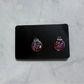 Dark Pink Druzy CLIP ON Stud Earring