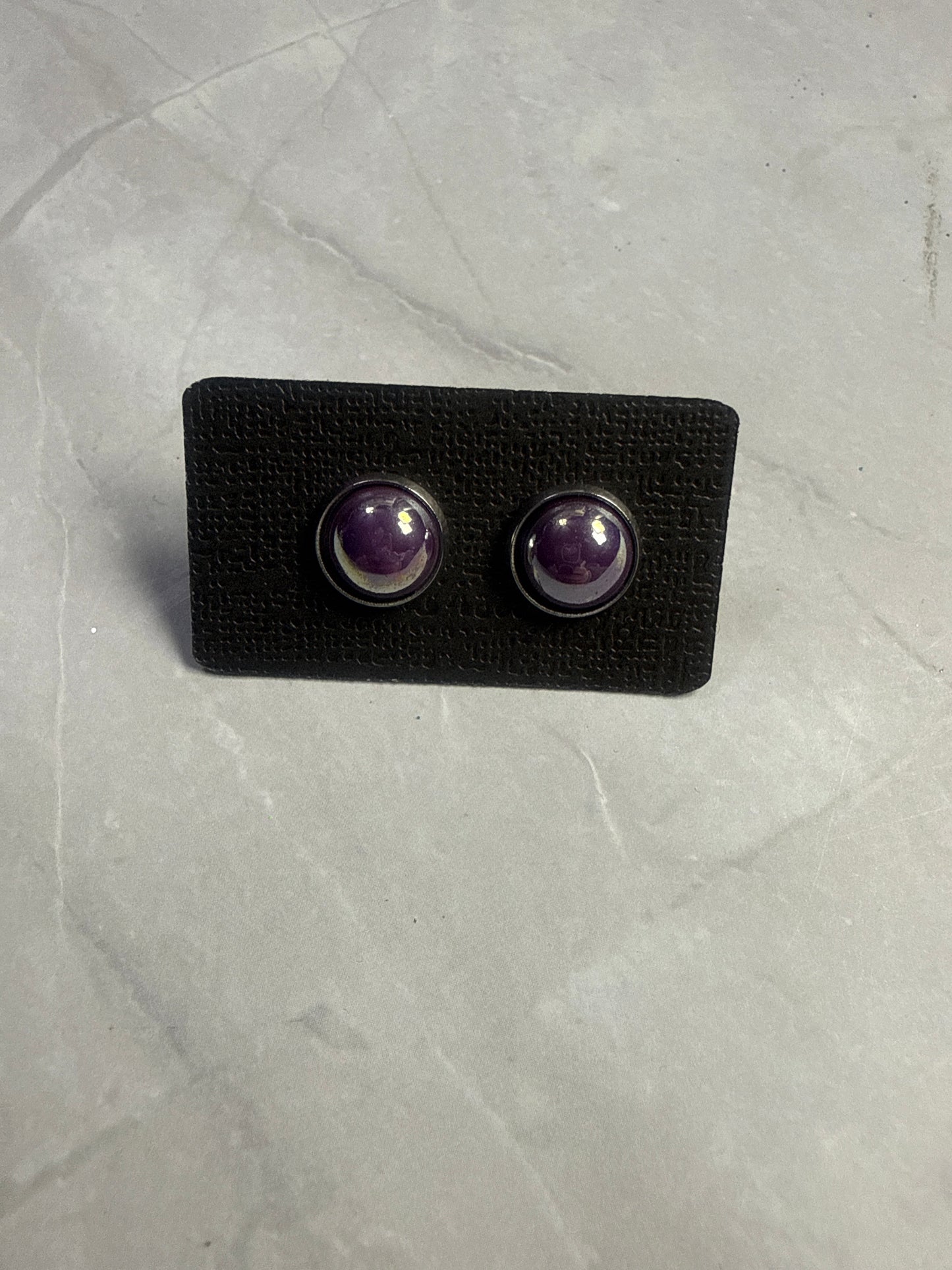 Dark Purple AB Stud Earrings