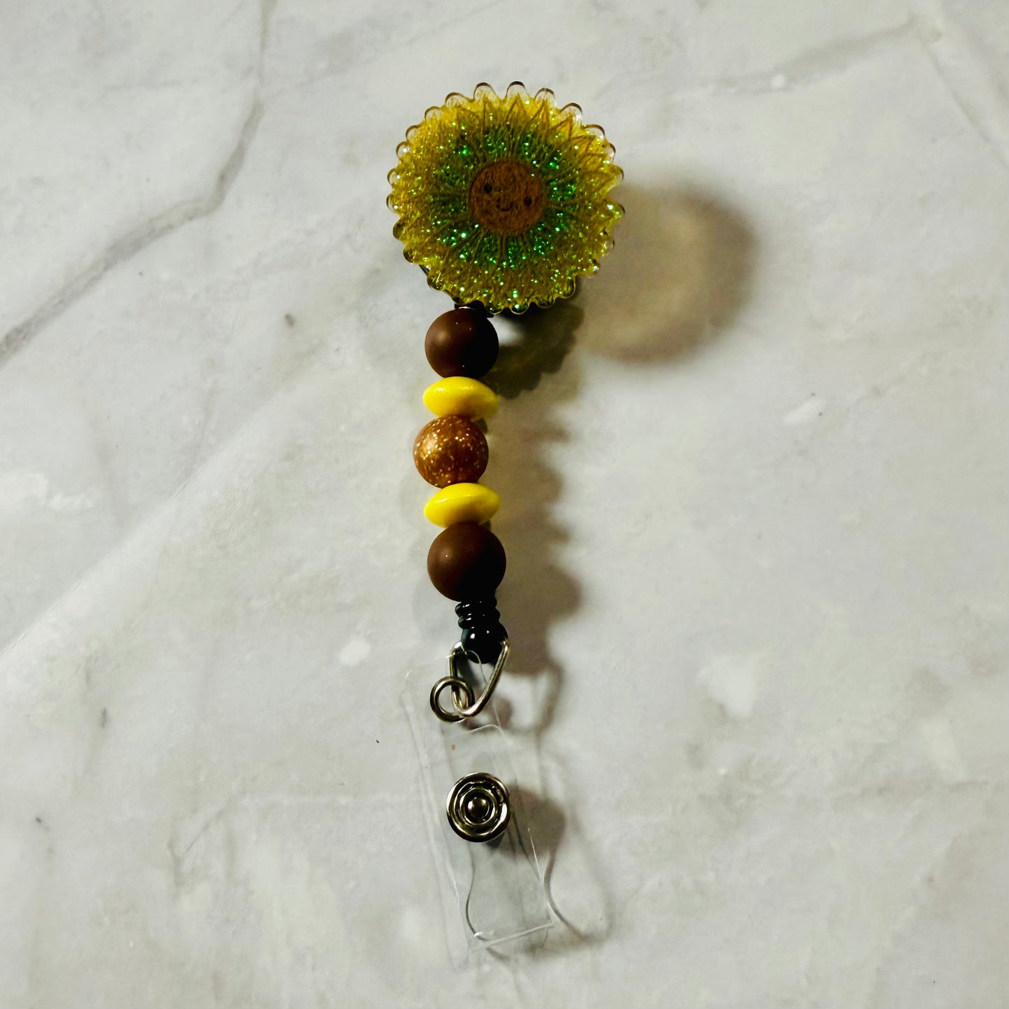 Sunflower Badge Reel Clip