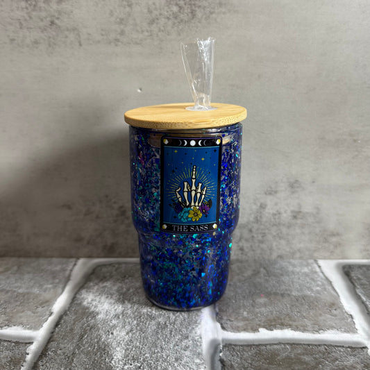 The Sass Tarot Card Mini Shot Glass Snowglobe Tumbler