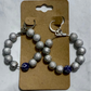 Silver/Blue Cross Dangle