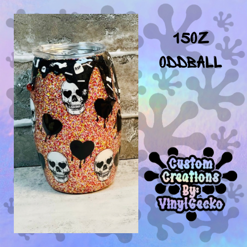 Drippy Hearts and Skulls 15oz Tumbler