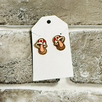 Dotted Mushroom Stud Earring