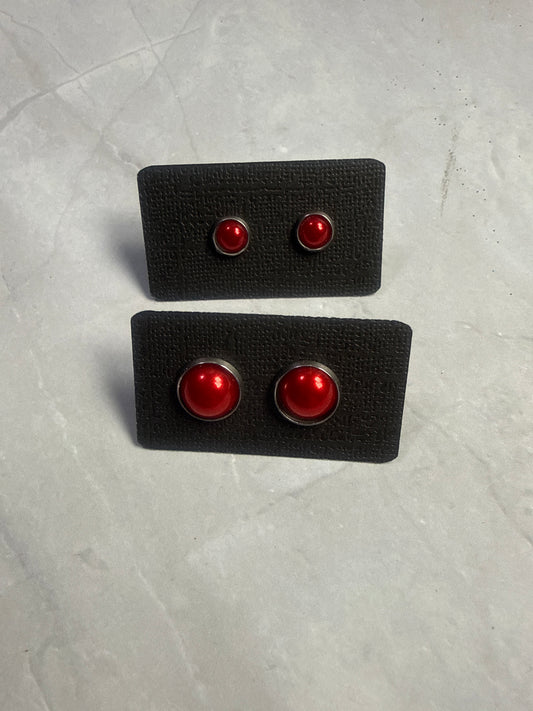 Red Stud Earrings