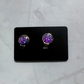 Dark Purple Druzy CLIP ON Stud Earring