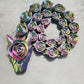 3D printed Rose Snake pastel rainbow