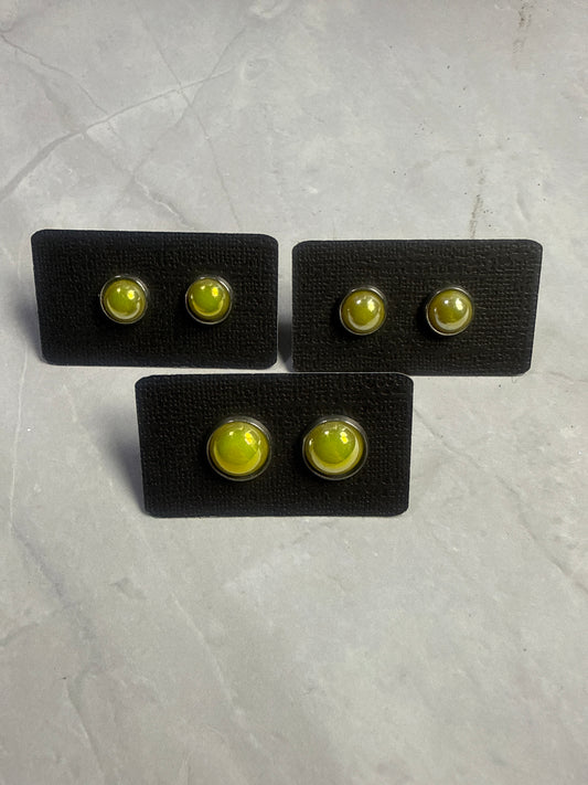 Yellow AB Stud Earrings