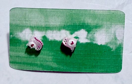Pink Dino Stud Earring