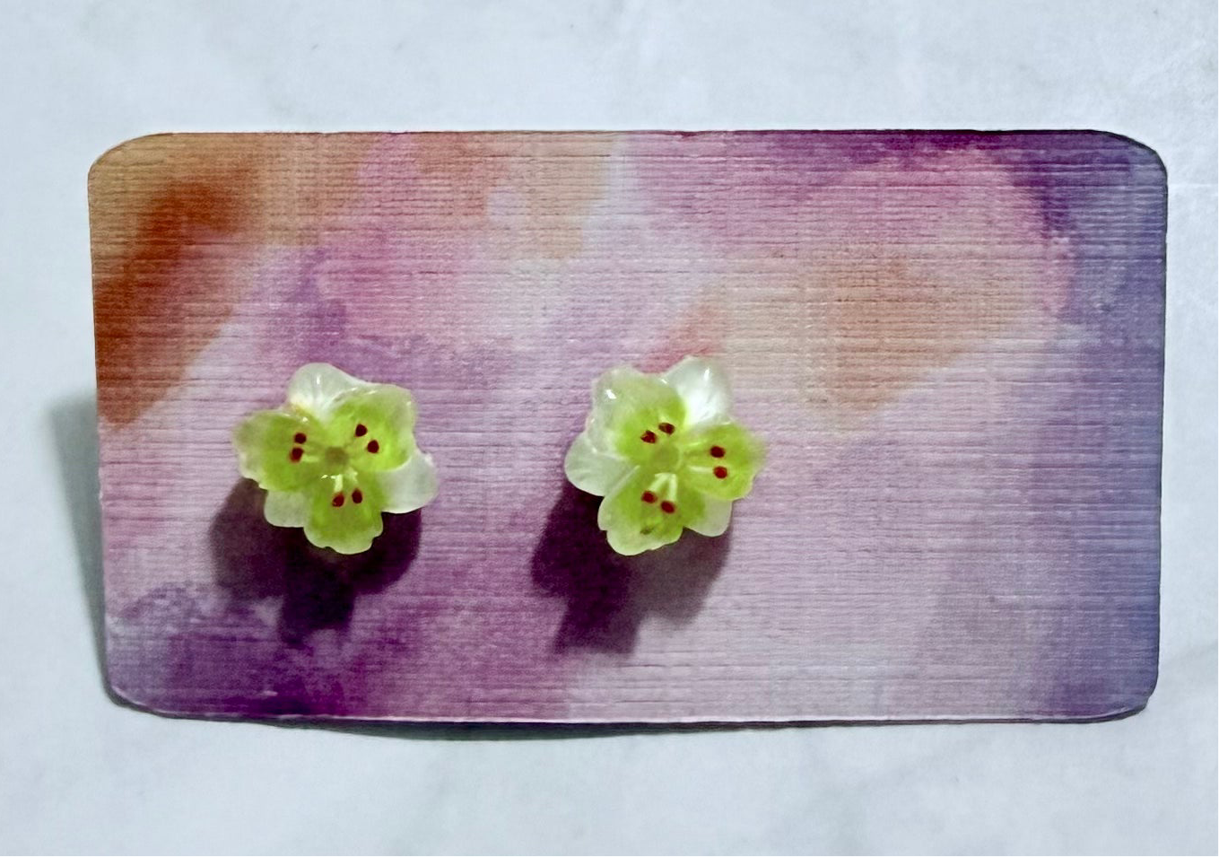Light Green Flower Stud Earring