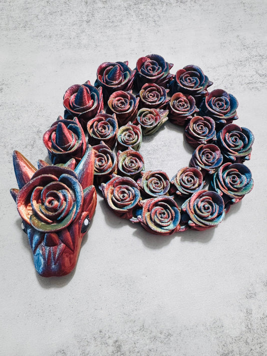 3D printed Rose Snake red rainbow