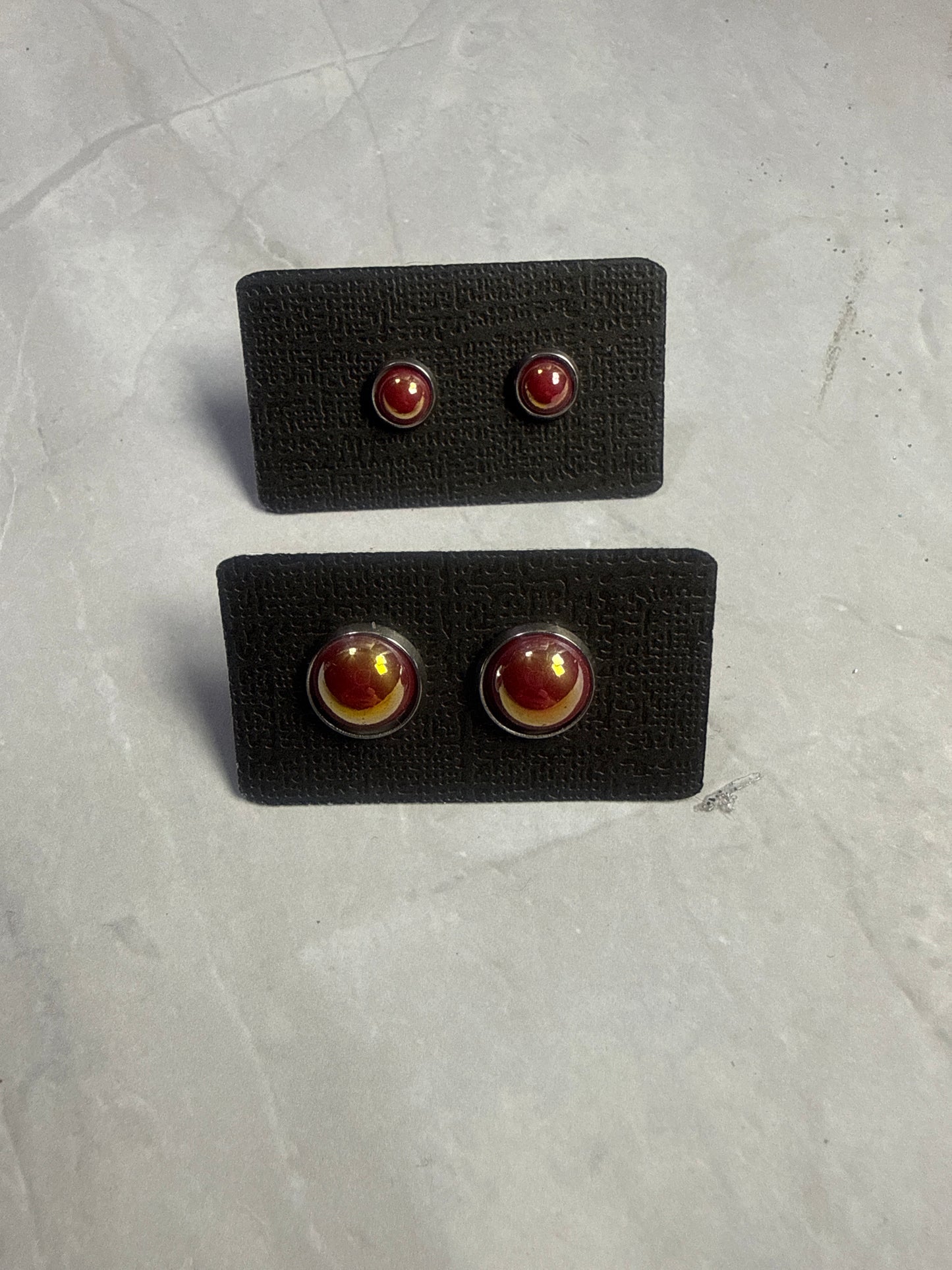Red AB Stud Earrings