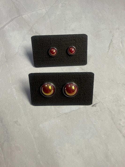 Red AB Stud Earrings