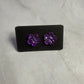 Purple Crystal Flower Stud Earring