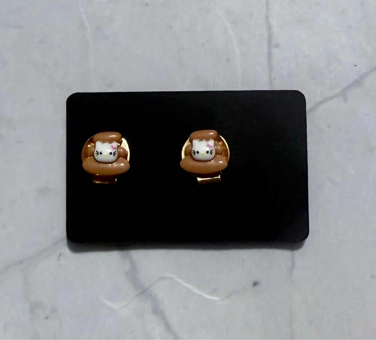 Poop Emoji HK CLIP ON Stud Earring