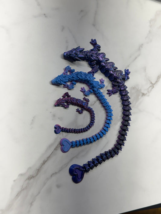 3D Printed Love Heart Dragons RTS