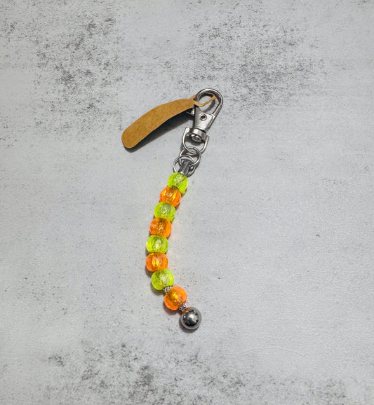 Yellow orange beaded Keychain