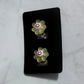 Grey Glow Flower CLIP ON Stud Earring