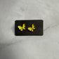 Pastel Yellow Butterfly Stud Earrings