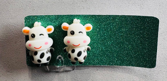 Cow CLIP ON Stud Earring