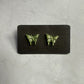 Green Butterfly Druzy Stud Earrings