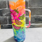32 ounce handled tumbler- neon summer days