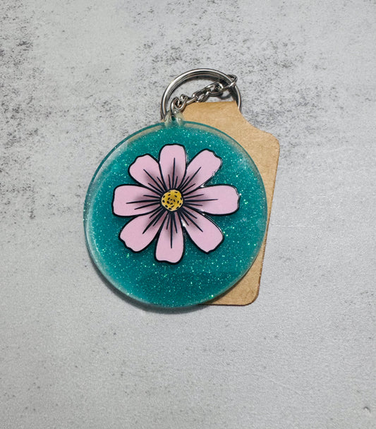 Flower Resin Keychain