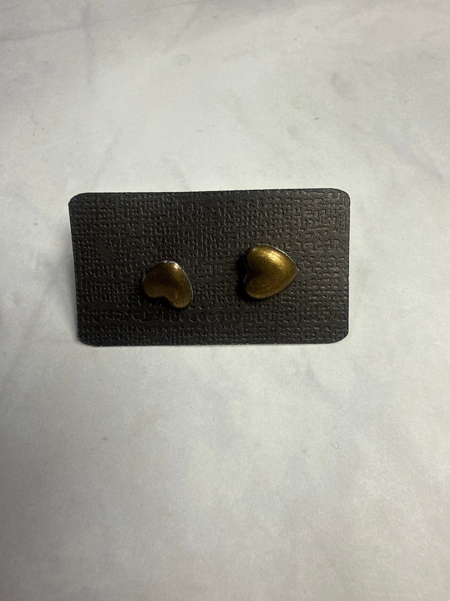 Bronze Heart Stud Earrings