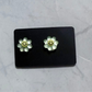 Light Blue Glow Flower CLIP ON Stud Earring