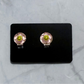 Peach Flower CLIP ON Stud Earring