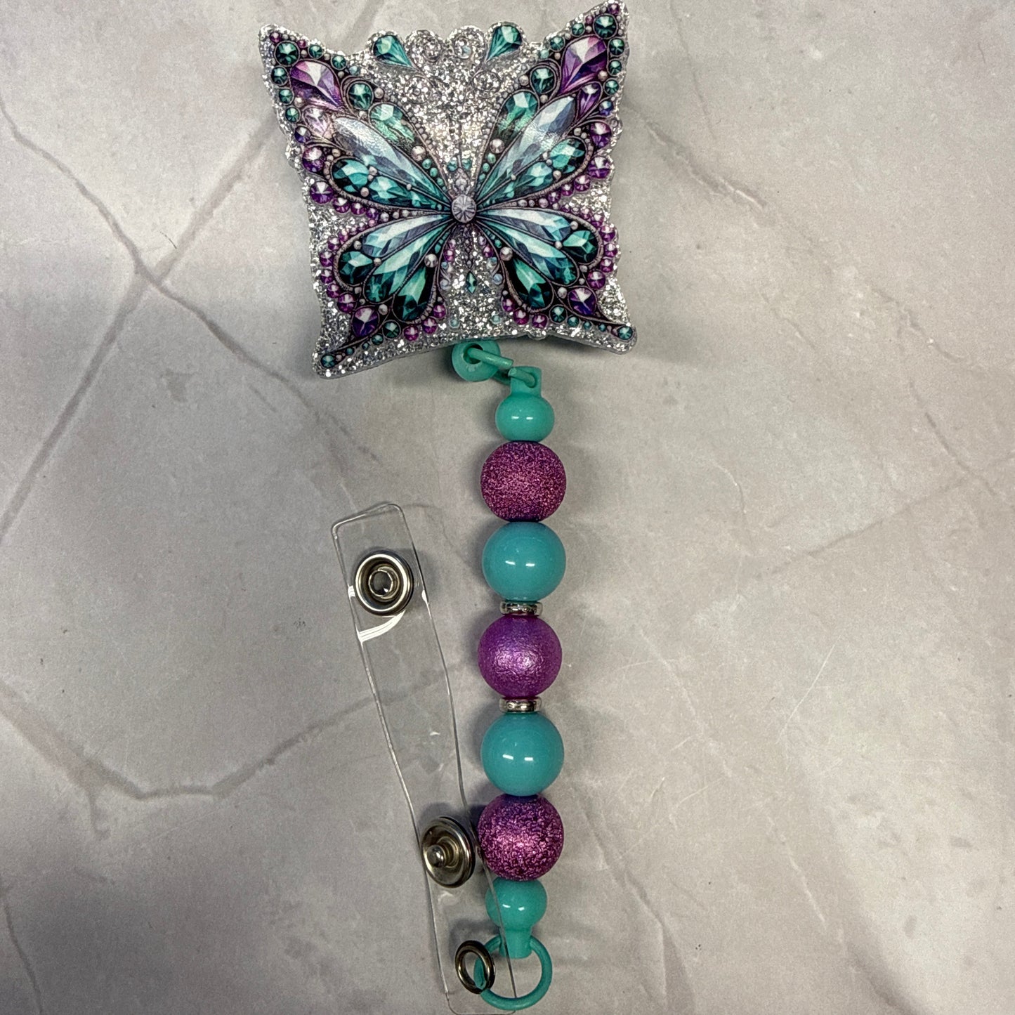 Butterfly Badge Reel with Clip