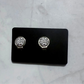 Silver Druzy CLIP ON Stud Earring