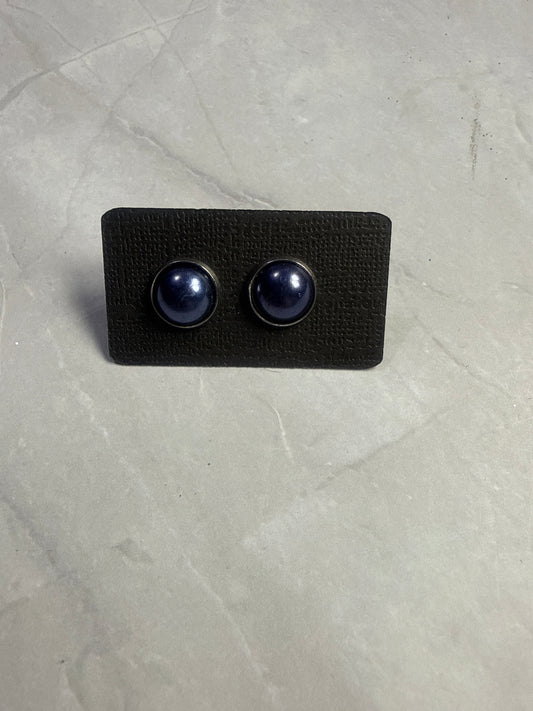 Navy Stud Earrings