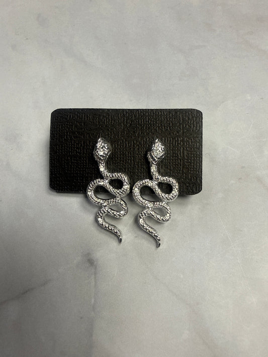 Silver Snake Stud Earrings
