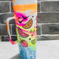 32 ounce handled tumbler- neon summer days