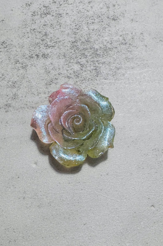 Green/Pink Rose Magnet