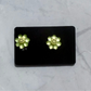 Green Glow Flower CLIP ON Stud Earring