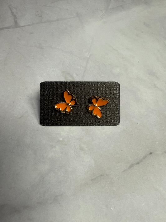 Light Orange Butterfly Stud Earrings
