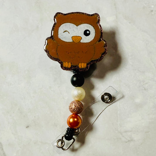 Owl Badge Reel Clip