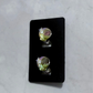 Green AB Moon and ButterflyCLIP ON Stud Earring