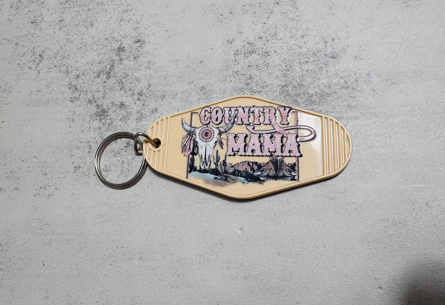 Country Mama Motel Keychain