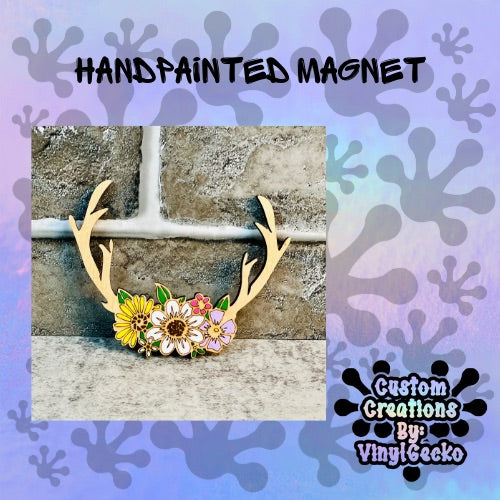 Hand Painted Antler Magnet