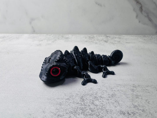 3D Printed Articulated Black Gecko (RTS)