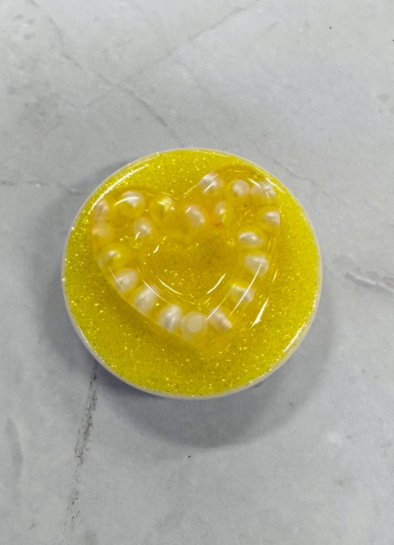 Yellow 3d Heart PopSocket