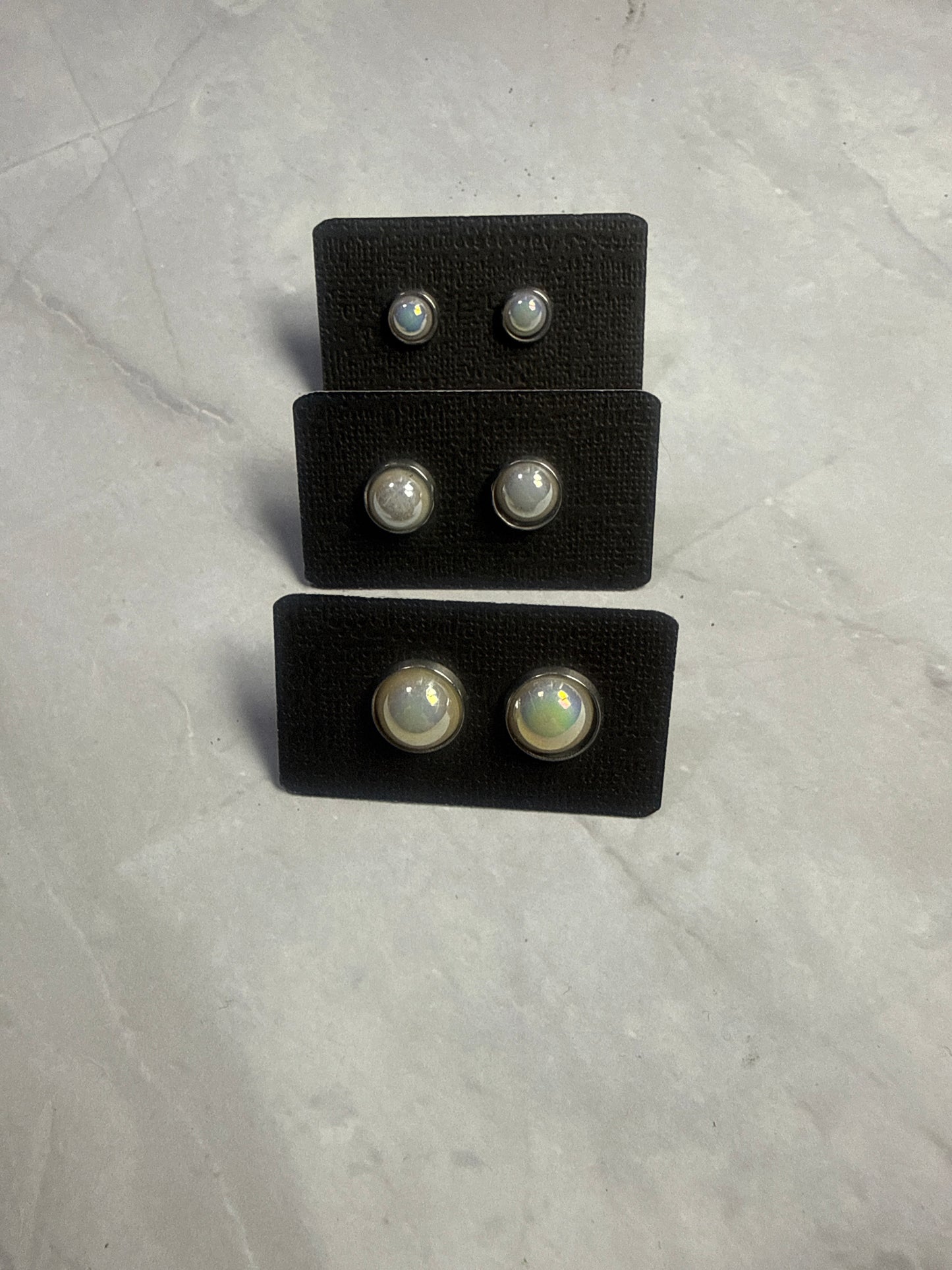 White AB Stud Earrings
