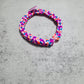 Pink blue orange purple Loom Bracelet