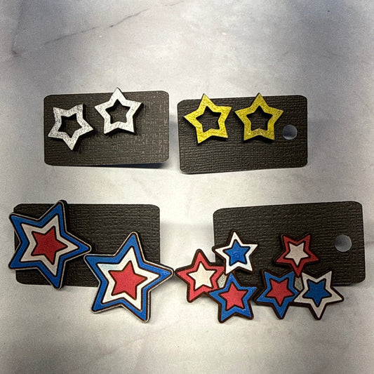 Hand Painted Star Stud Earring
