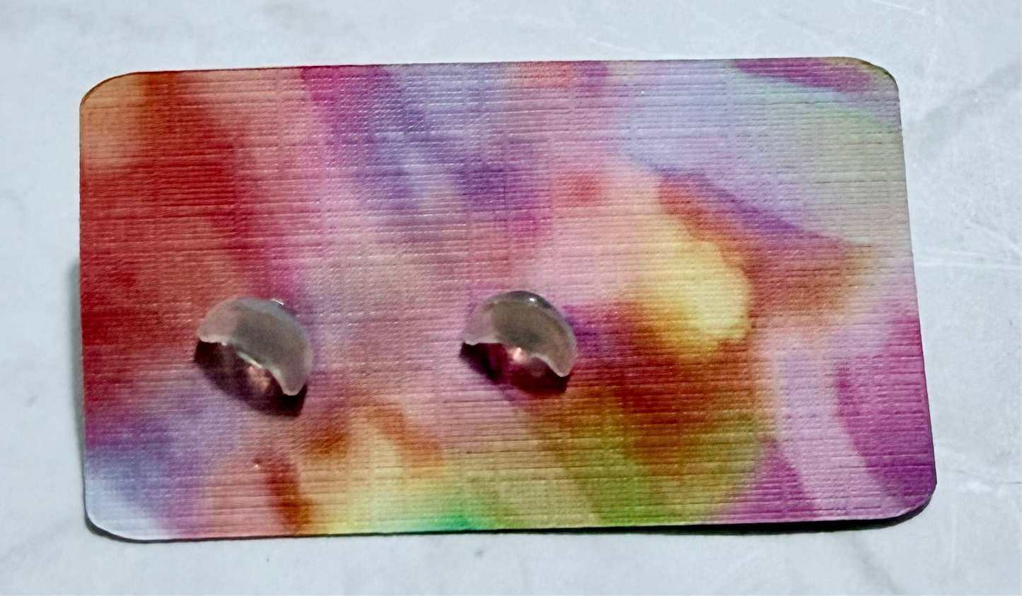 Ab Moon Stud Earring