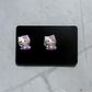 Purple HK CLIP ON Stud Earring